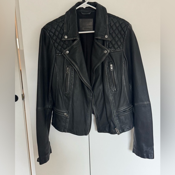 Cargo Leather Biker Jacket, 12, black - Picture 5 of 7